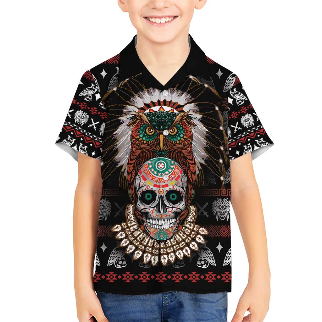 Warrior Of Indian Skull Kid Hawaiian Shirt Native American - Wonder Print Shop