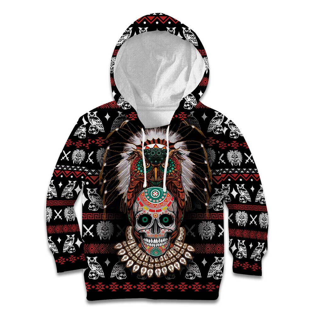 Warrior Of Indian Skull Kid Hoodie Native American - Wonder Print Shop