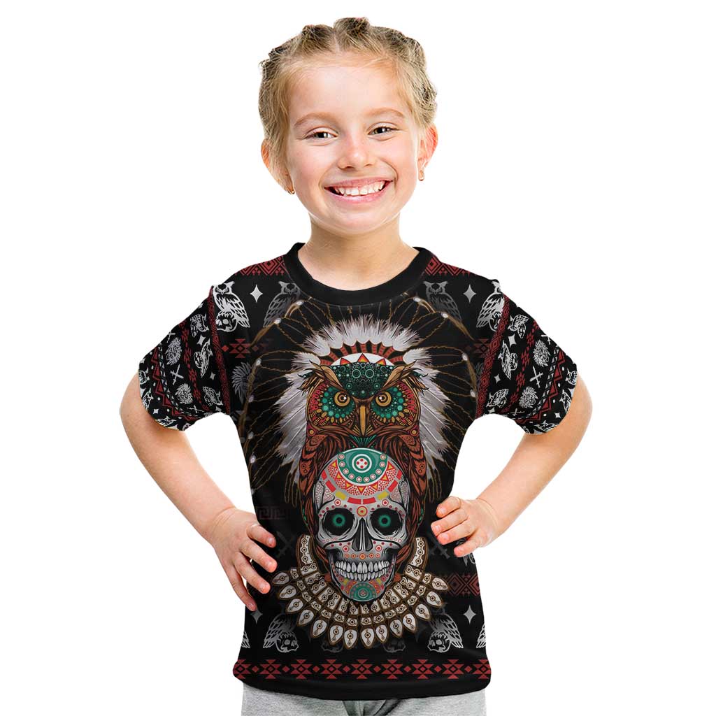 Warrior Of Indian Skull Kid T Shirt Native American - Wonder Print Shop