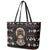 Warrior Of Indian Skull Leather Tote Bag Native American - Wonder Print Shop