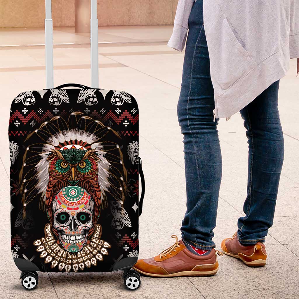 Warrior Of Indian Skull Luggage Cover Native American