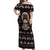 Warrior Of Indian Skull Off Shoulder Maxi Dress Native American