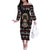 Warrior Of Indian Skull Off The Shoulder Long Sleeve Dress Native American