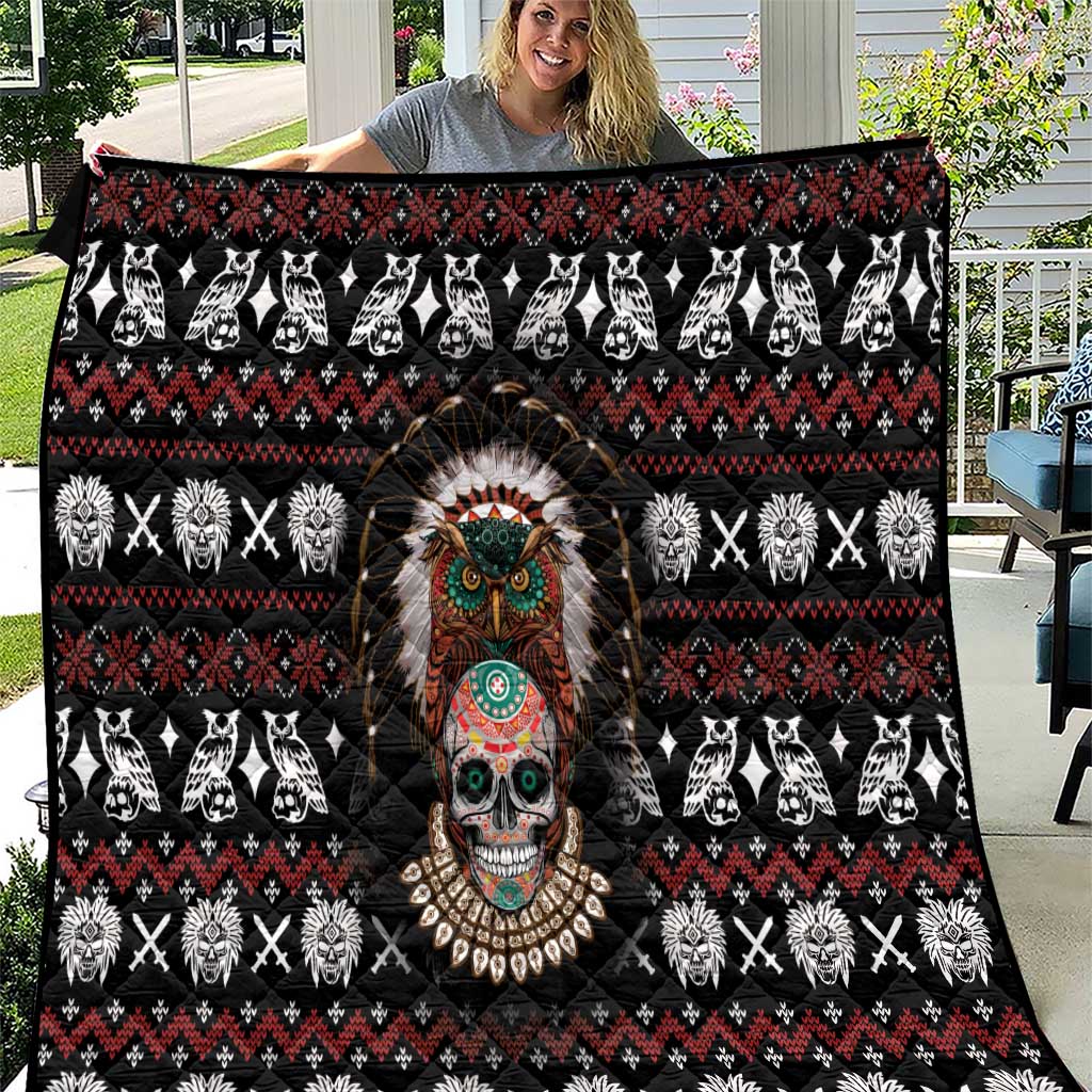 Warrior Of Indian Skull Quilt Native American - Wonder Print Shop