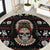 Warrior Of Indian Skull Round Carpet Native American