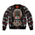 Warrior Of Indian Skull Sleeve Zip Bomber Jacket Native American