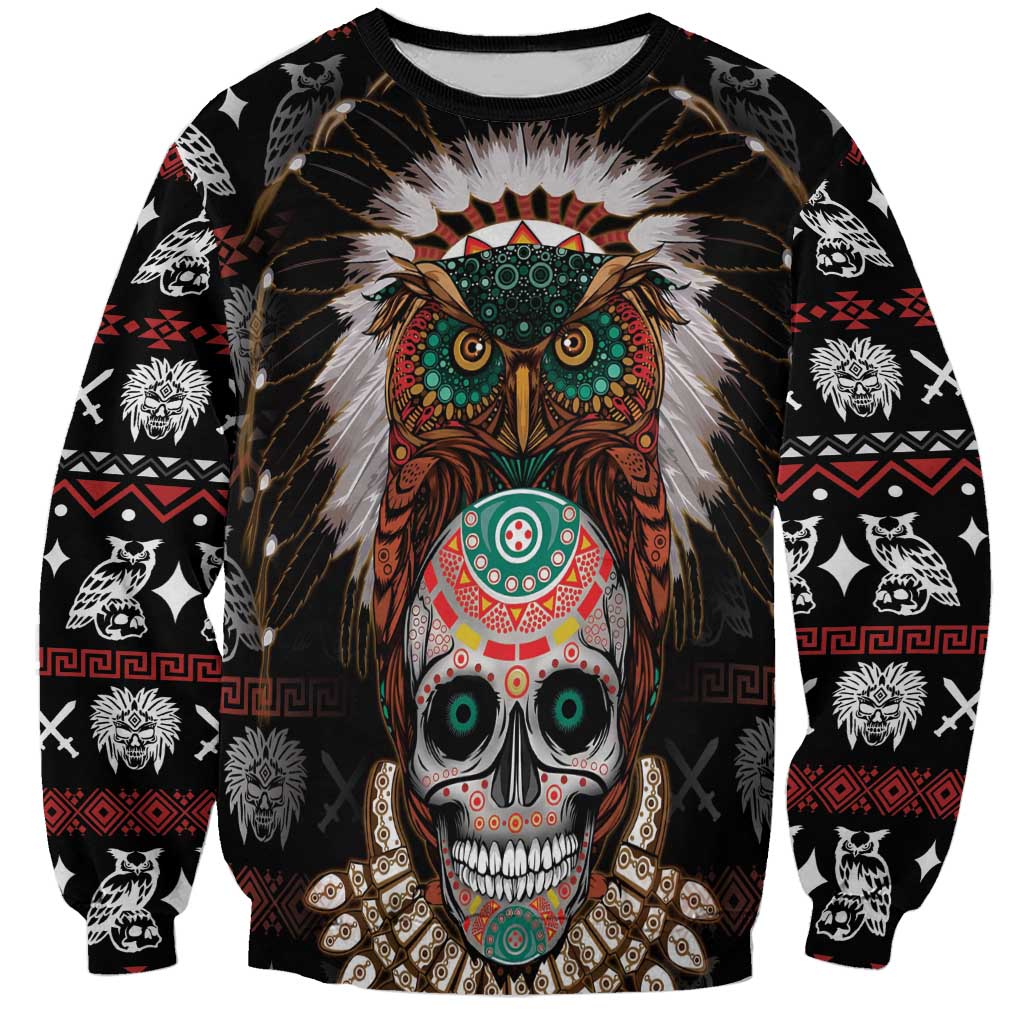 Warrior Of Indian Skull Sweatshirt Native American - Wonder Print Shop