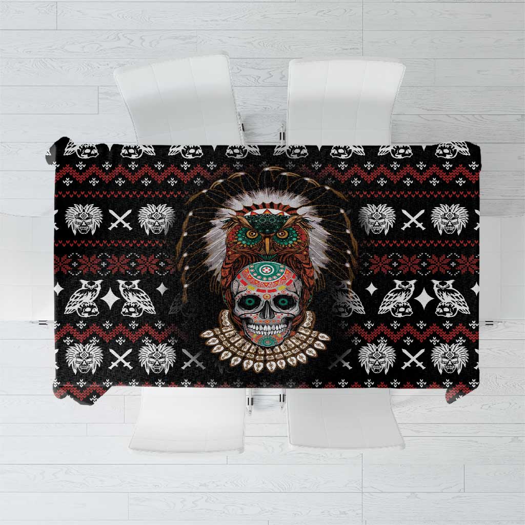 Warrior Of Indian Skull Tablecloth Native American - Wonder Print Shop