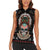 Warrior Of Indian Skull Women Sleeveless Polo Shirt Native American