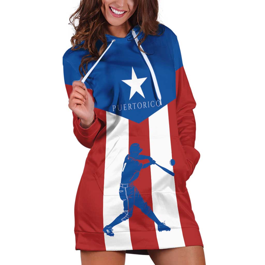 Puerto Rican Baseball Hoodie Dress Boricua Flag Sports