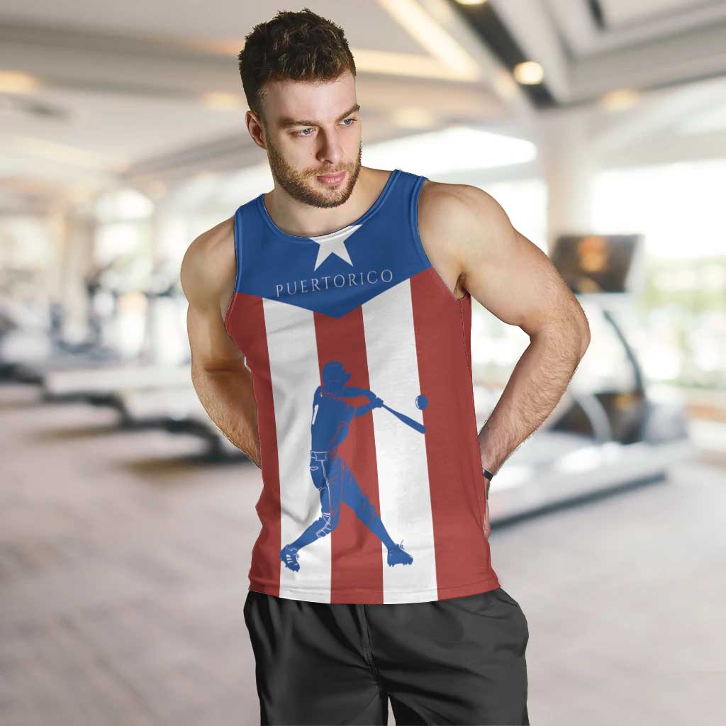 Puerto Rican Baseball Men Tank Top Boricua Flag Sports