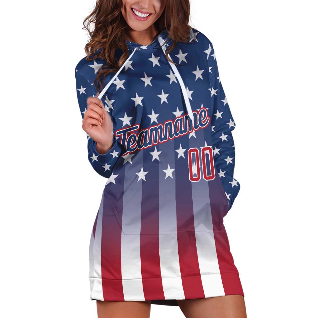 Personalized Team Name American Hoodie Dress USA Flag Fashion Sports