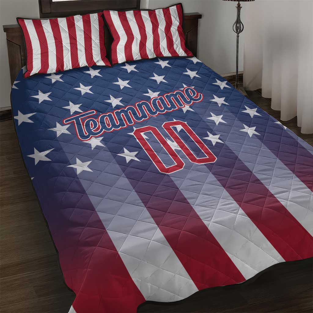 Personalized Team Name American Quilt Bed Set USA Flag Fashion Sports