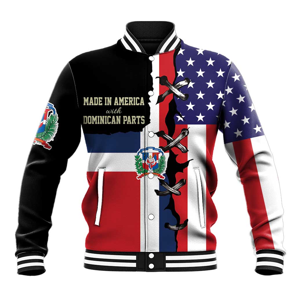 Dominican Republic Baseball Jacket Made In America with Dominican Parts