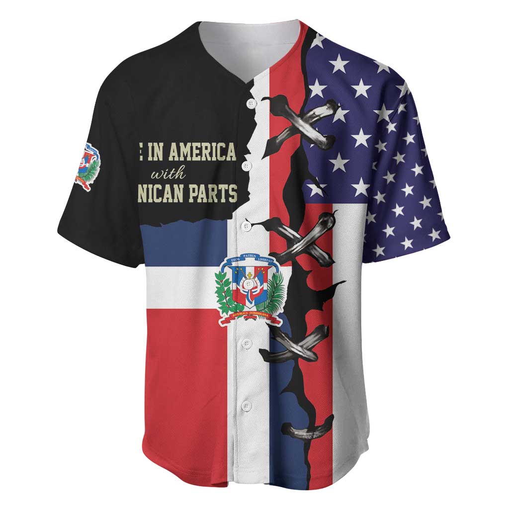 Dominican Republic Baseball Jersey Made In America with Dominican Parts