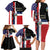 Dominican Republic Family Matching Long Sleeve Bodycon Dress and Hawaiian Shirt Made In America with Dominican Parts