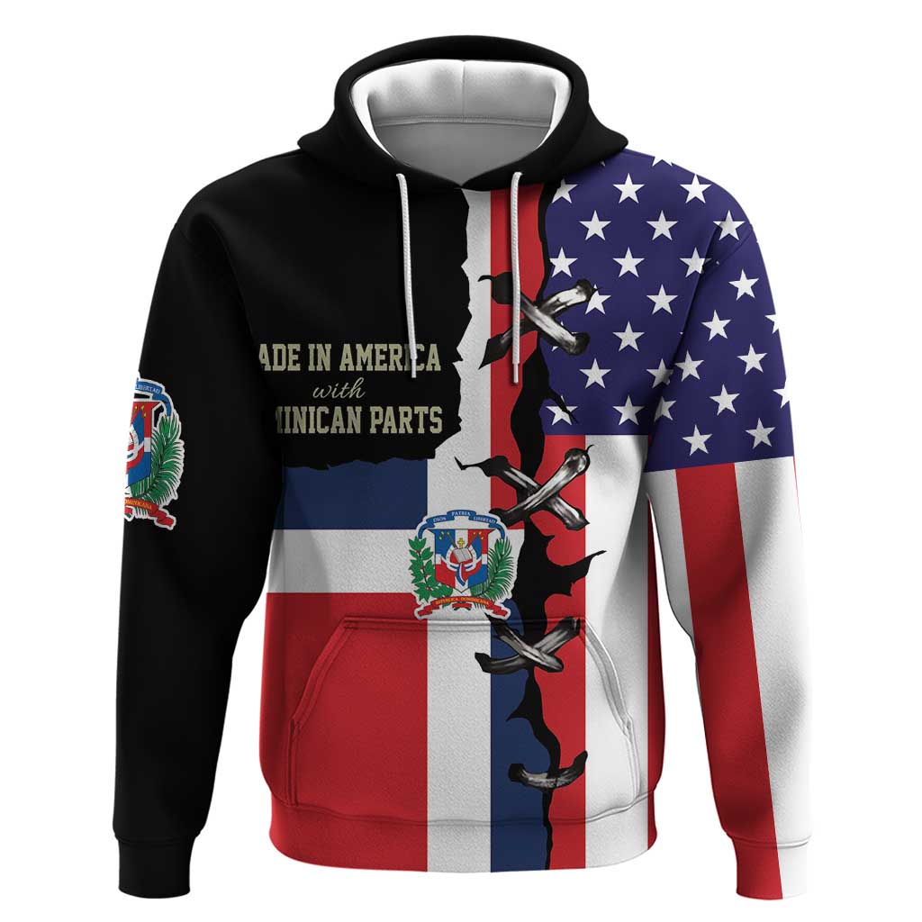 Dominican Republic Hoodie Made In America with Dominican Parts