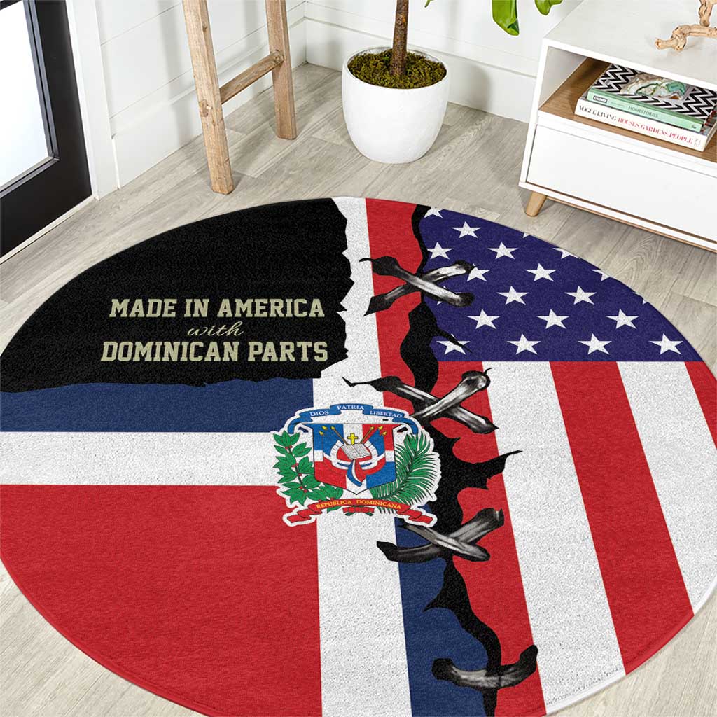 Dominican Republic Round Carpet Made In America with Dominican Parts