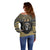 Personalized Black and Gold Lion Off Shoulder Sweater King Africa - Wonder Print Shop