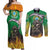 Brazil Hoodie Couples Matching Off Shoulder Maxi Dress and Long Sleeve Button Shirt Brazil Reaper Skull Fire - Wonder Print Shop