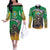 Brazil Hoodie Couples Matching Off The Shoulder Long Sleeve Dress and Long Sleeve Button Shirt Brazil Reaper Skull Fire