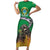 Brazil Hoodie Family Matching Short Sleeve Bodycon Dress and Hawaiian Shirt Brazil Reaper Skull Fire - Wonder Print Shop