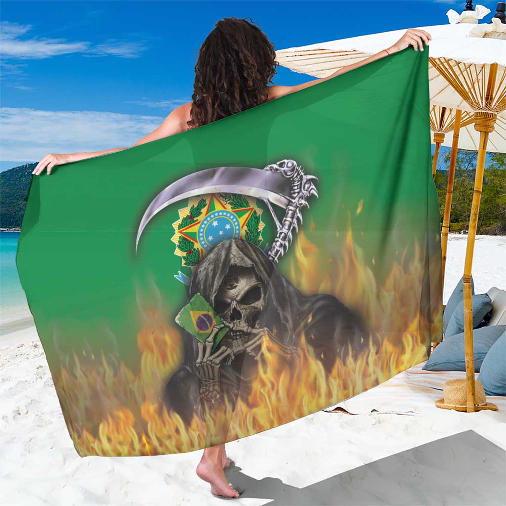 Brazil Hoodie Sarong Brazil Reaper Skull Fire