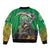 Brazil Hoodie Sleeve Zip Bomber Jacket Brazil Reaper Skull Fire