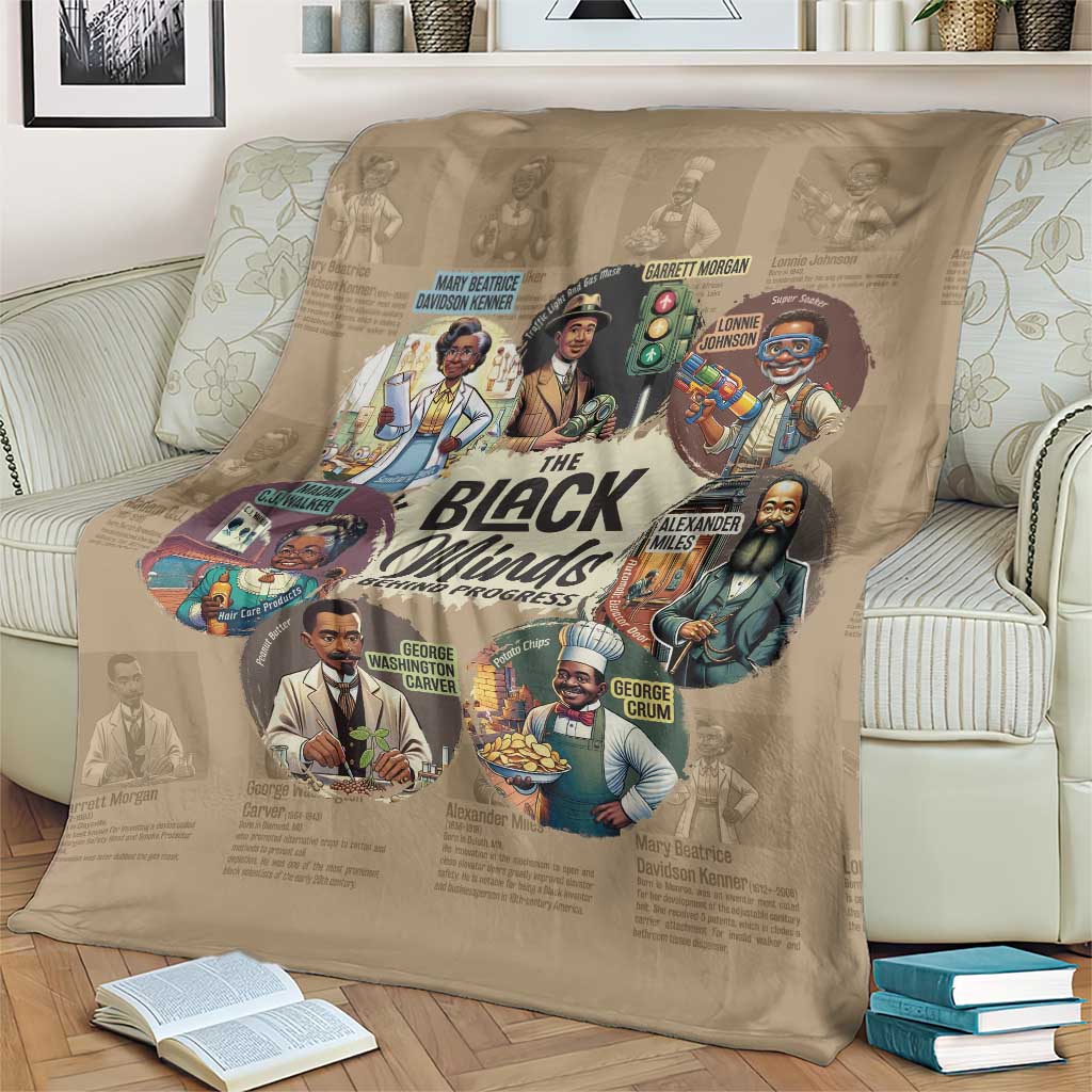 Beige blanket with large portrait collage and script-style center wording