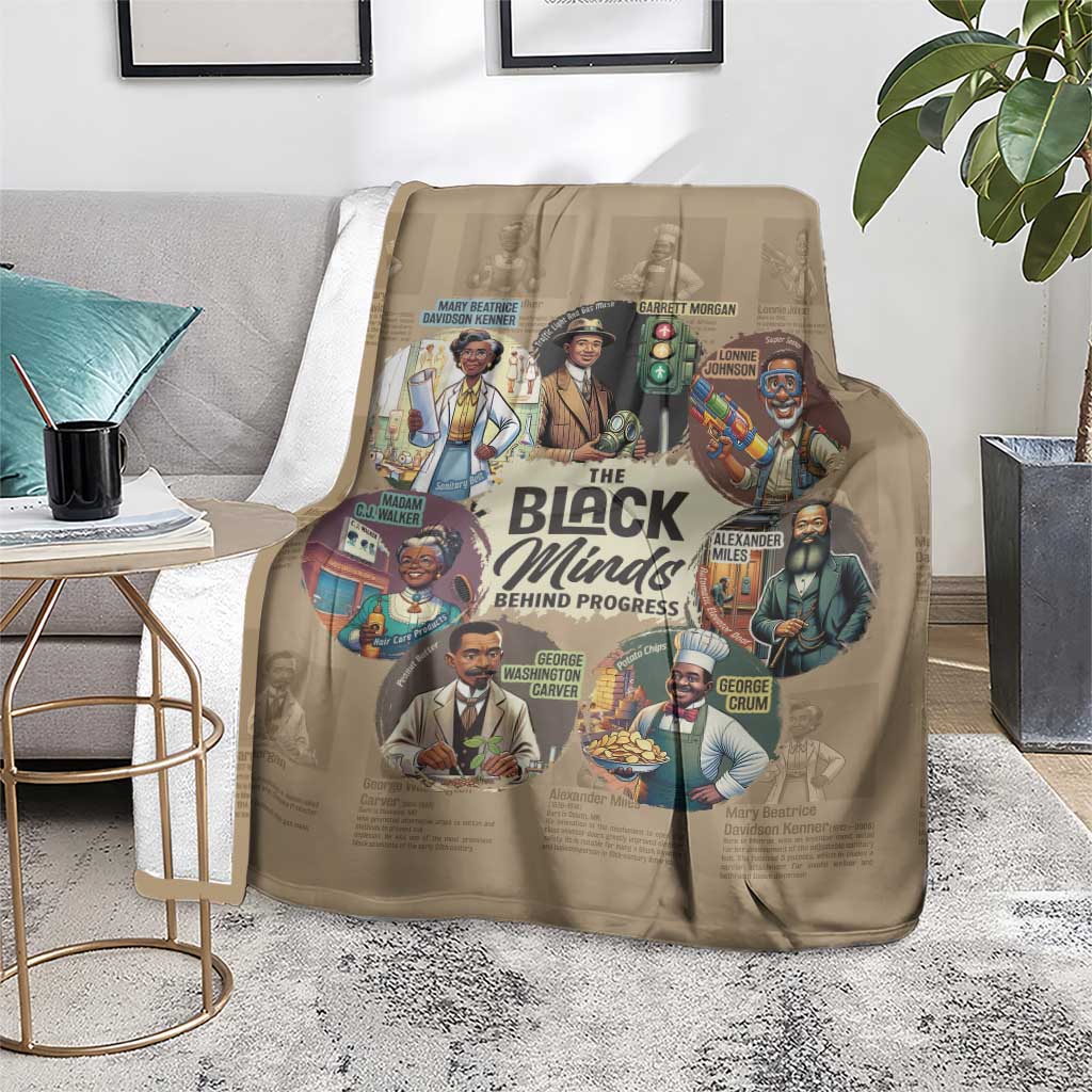 Beige blanket on living room couch, colorful portrait collage graphic