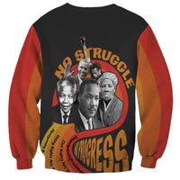 Black sweatshirt with multicolor long sleeves and civil rights leaders back graphic