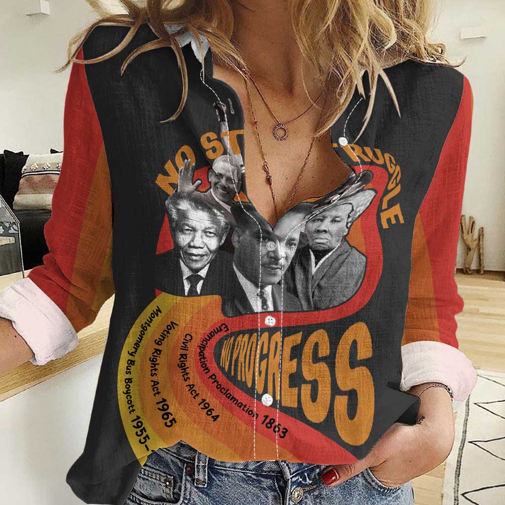 No Struggle No Progress Women Casual Shirt Civil Rights Leaders