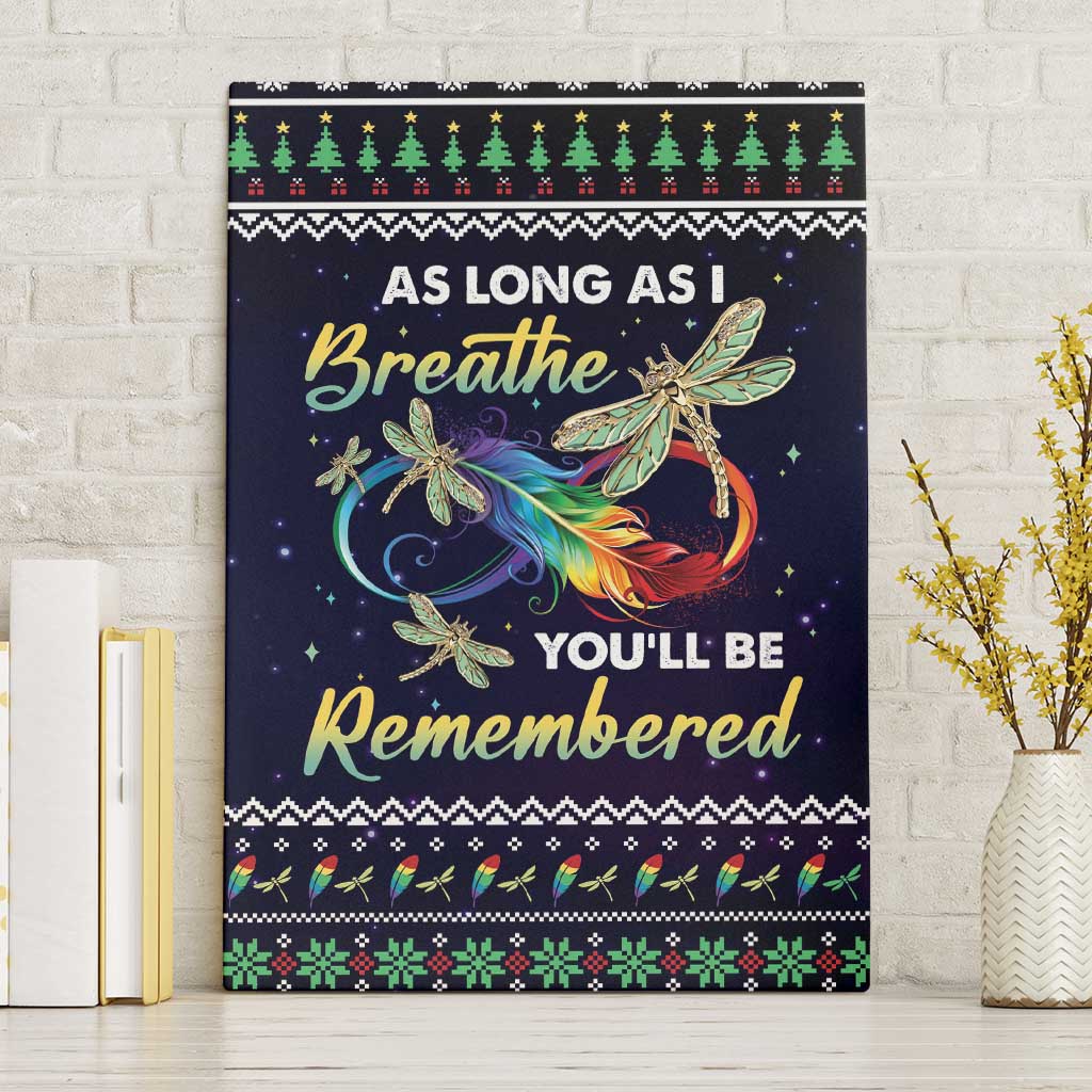 Dragonfly Angel Canvas Wall Art As Long As I Breathe You'll Be Remembered - Wonder Print Shop