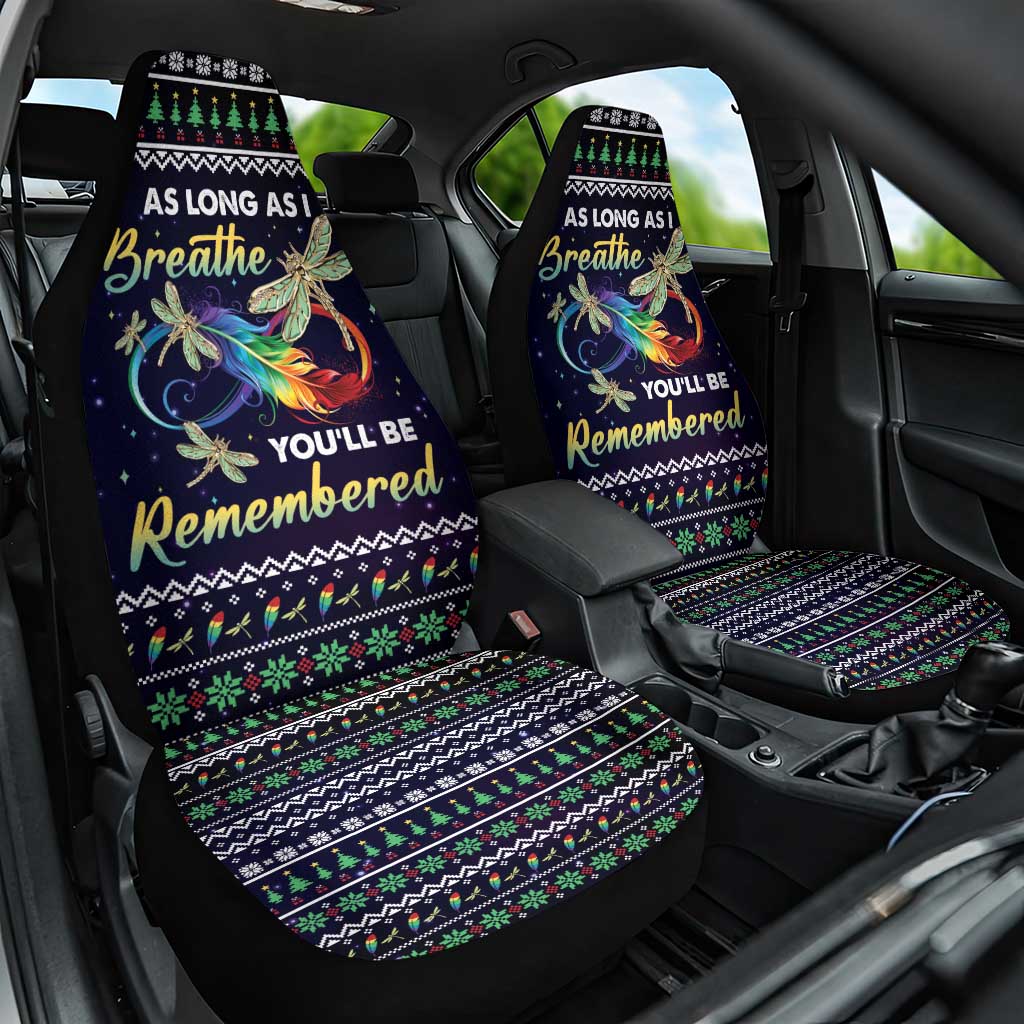 Dragonfly Angel Car Seat Cover As Long As I Breathe You'll Be Remembered - Wonder Print Shop