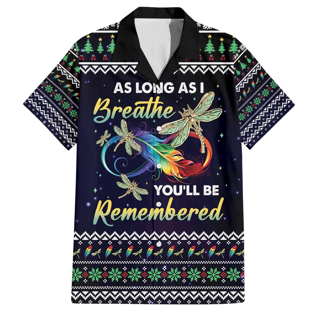 Dragonfly Angel Hawaiian Shirt As Long As I Breathe You'll Be Remembered