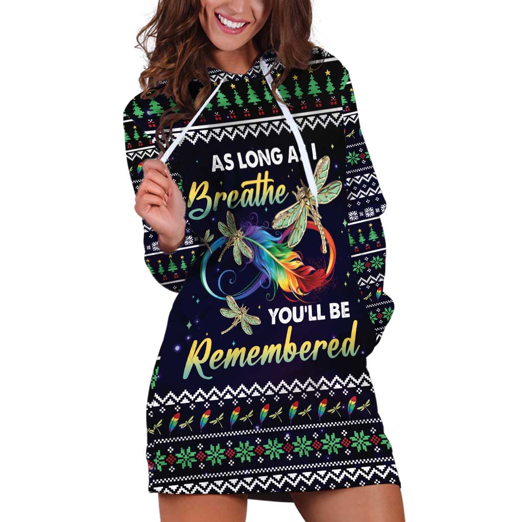 Dragonfly Angel Hoodie Dress As Long As I Breathe You'll Be Remembered