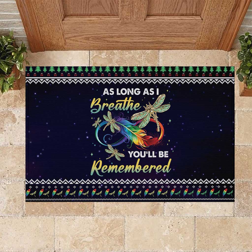 Dragonfly Angel Rubber Doormat As Long As I Breathe You'll Be Remembered