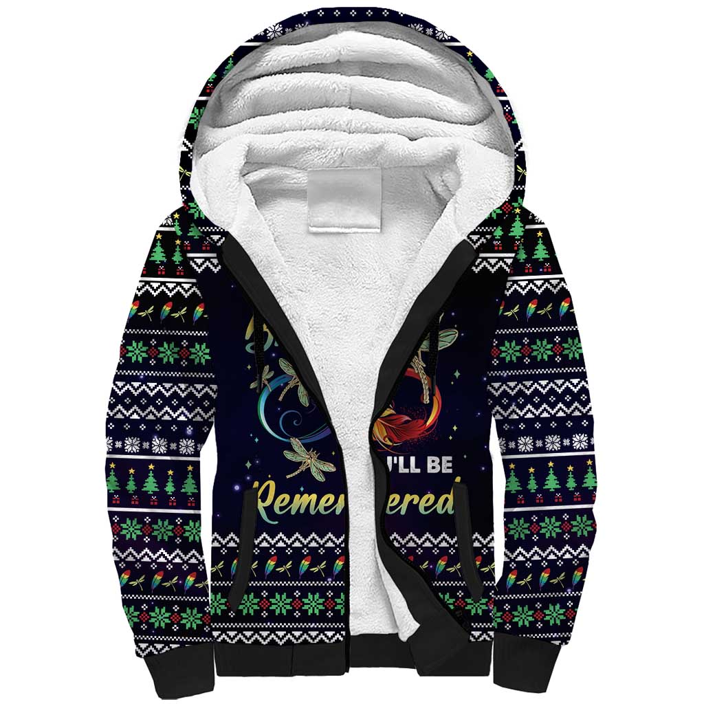 Dragonfly Angel Sherpa Hoodie As Long As I Breathe You'll Be Remembered