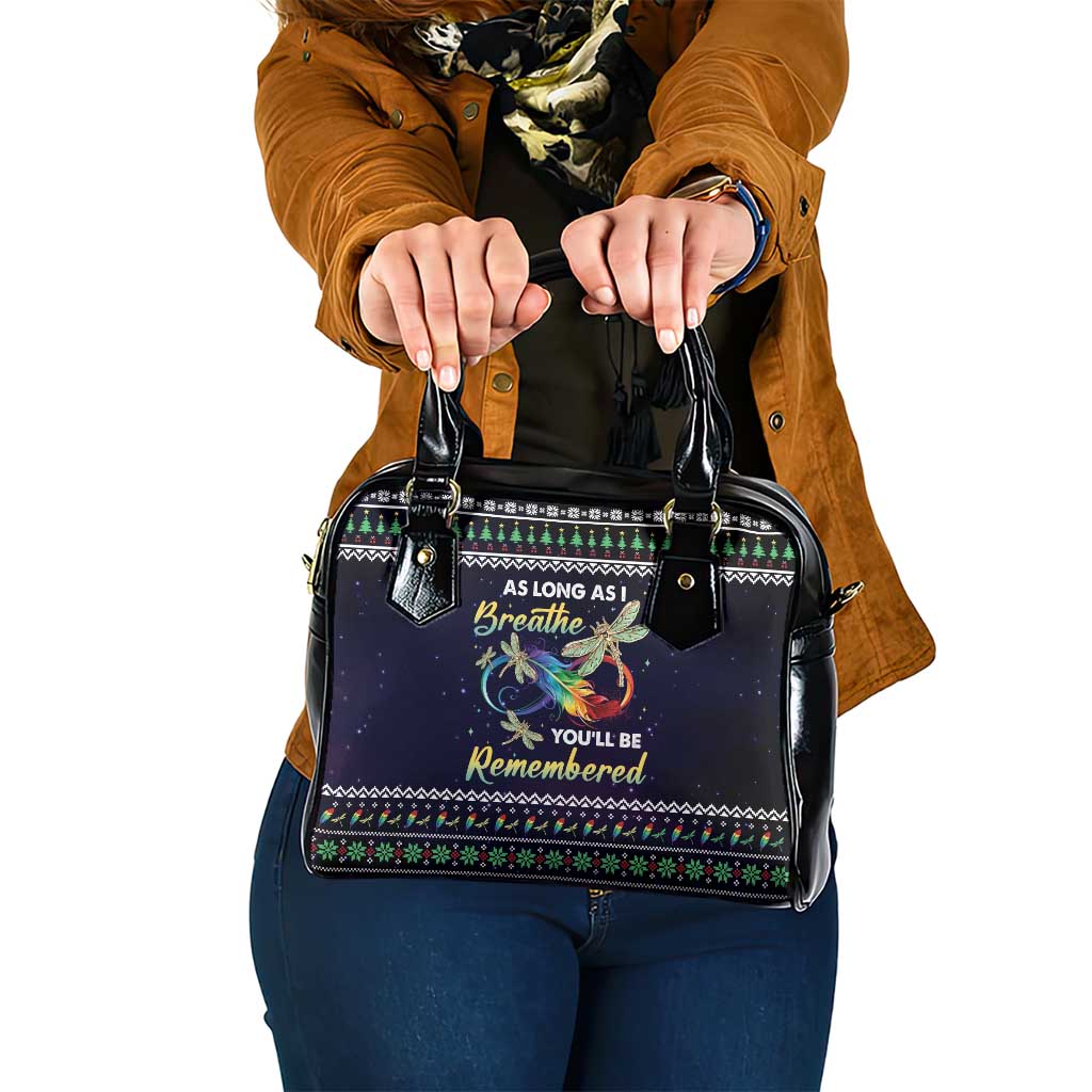 Dragonfly Angel Shoulder Handbag As Long As I Breathe You'll Be Remembered