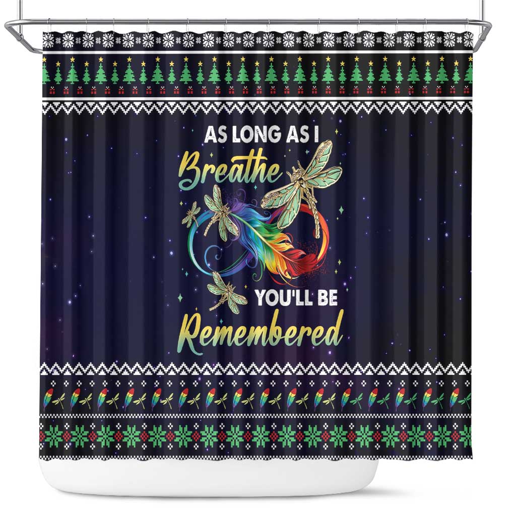 Dragonfly Angel Shower Curtain As Long As I Breathe You'll Be Remembered