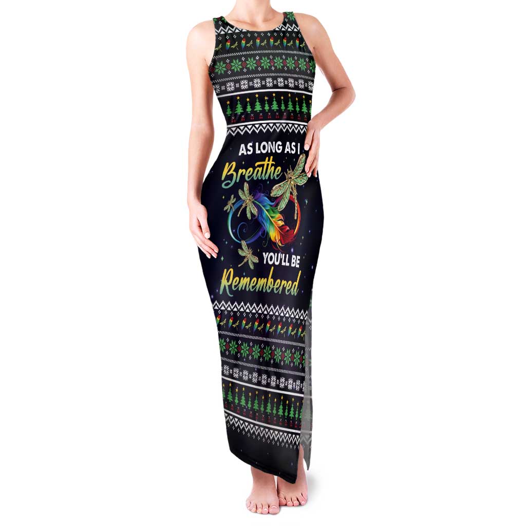 Dragonfly Angel Tank Maxi Dress As Long As I Breathe You'll Be Remembered