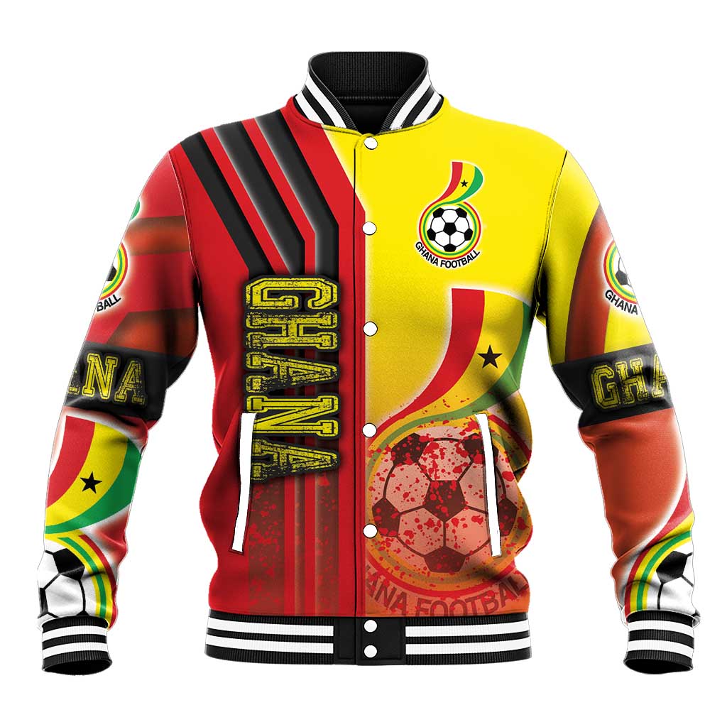 Ghana Football Baseball Jacket Black Stars Soccer - Road To Champion - Wonder Print Shop