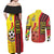 Ghana Football Couples Matching Off Shoulder Maxi Dress and Long Sleeve Button Shirt Black Stars Soccer - Road To Champion - Wonder Print Shop