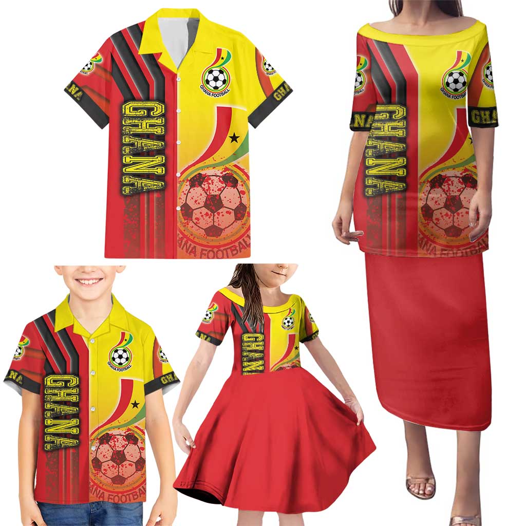 Ghana Football Family Matching Puletasi and Hawaiian Shirt Black Stars Soccer - Road To Champion - Wonder Print Shop