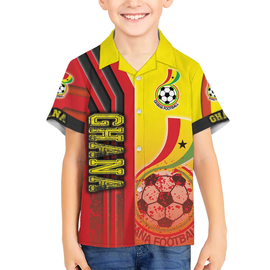 Ghana Football Kid Hawaiian Shirt Black Stars Soccer - Road To Champion - Wonder Print Shop