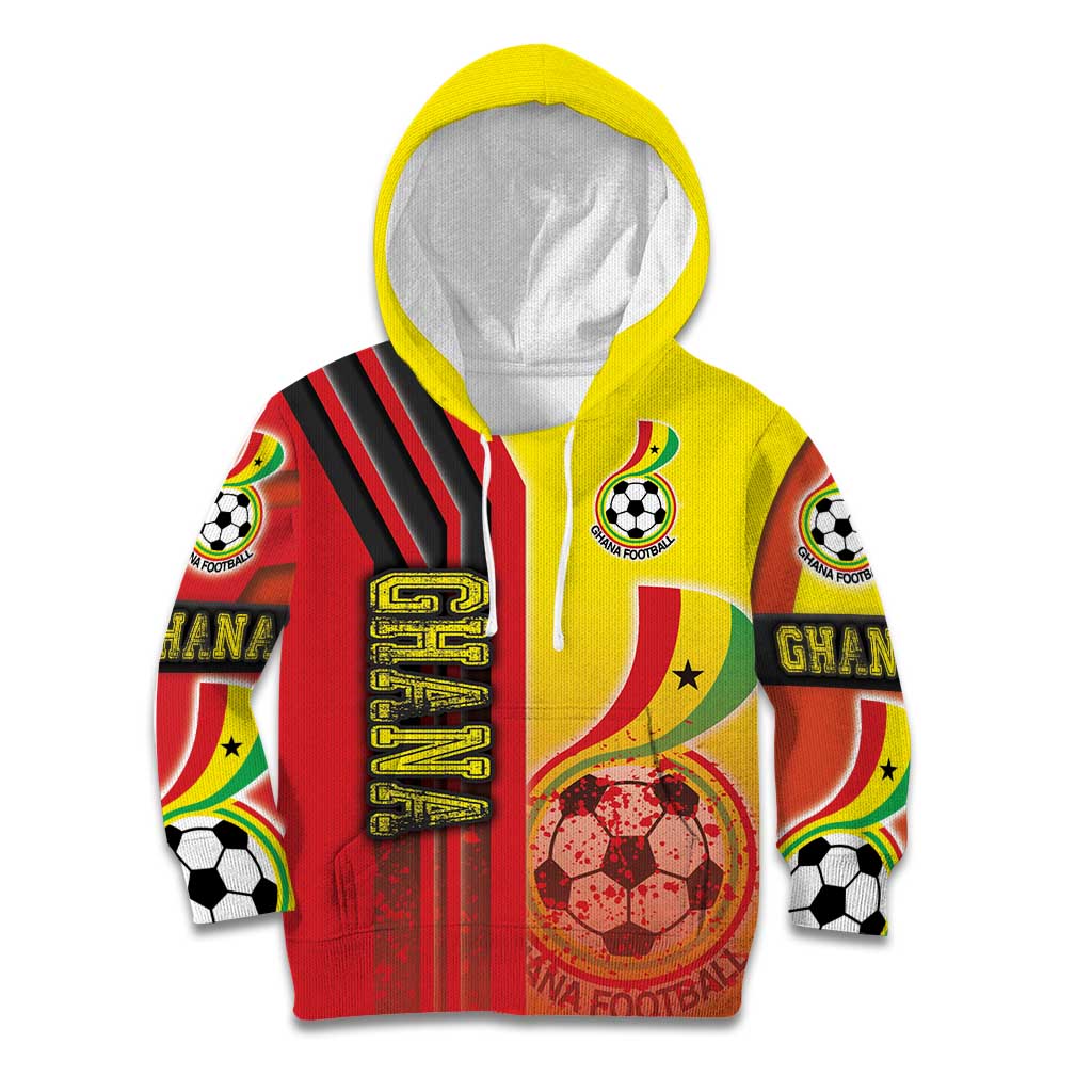 Ghana Football Kid Hoodie Black Stars Soccer - Road To Champion - Wonder Print Shop