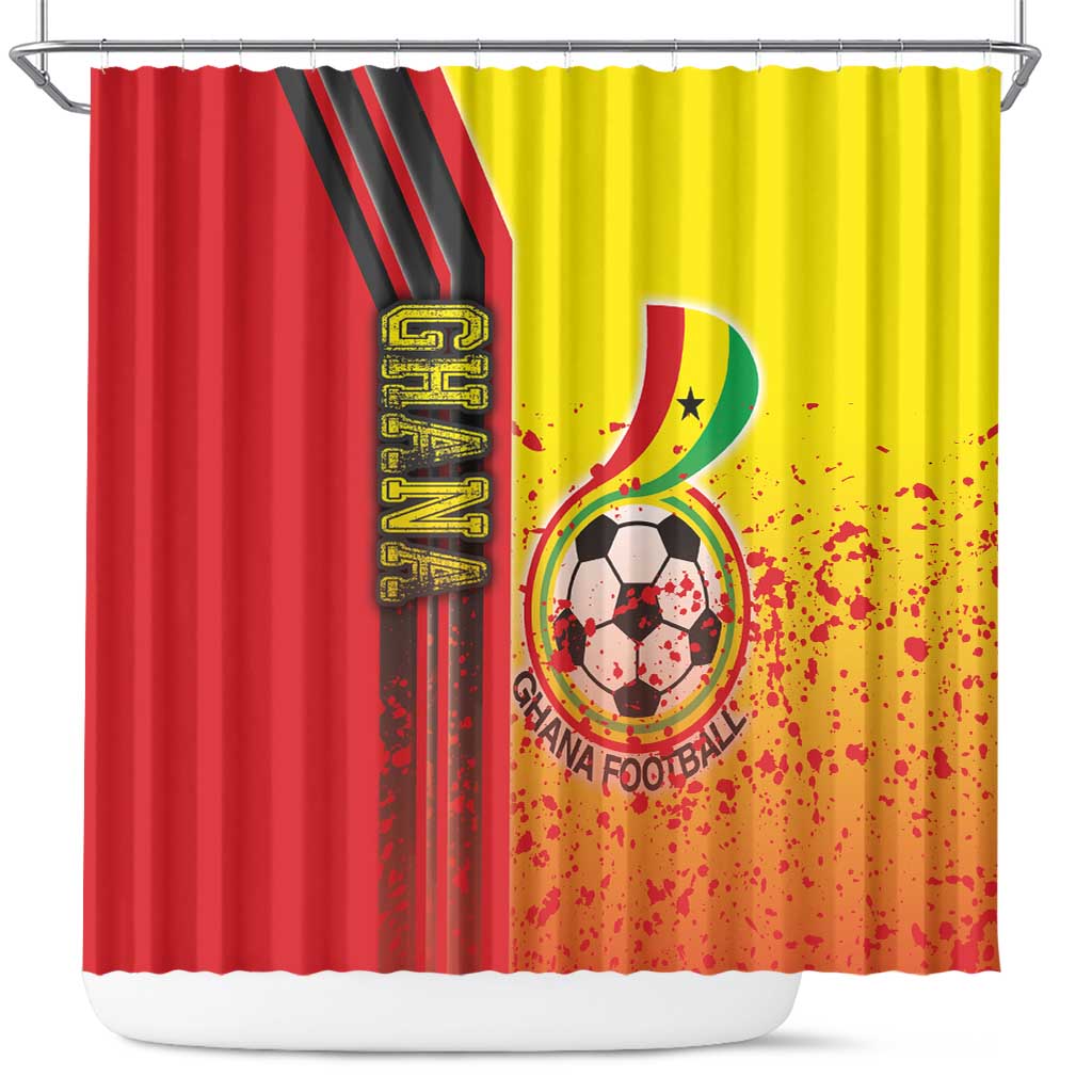 Ghana Football Shower Curtain Black Stars Soccer - Road To Champion