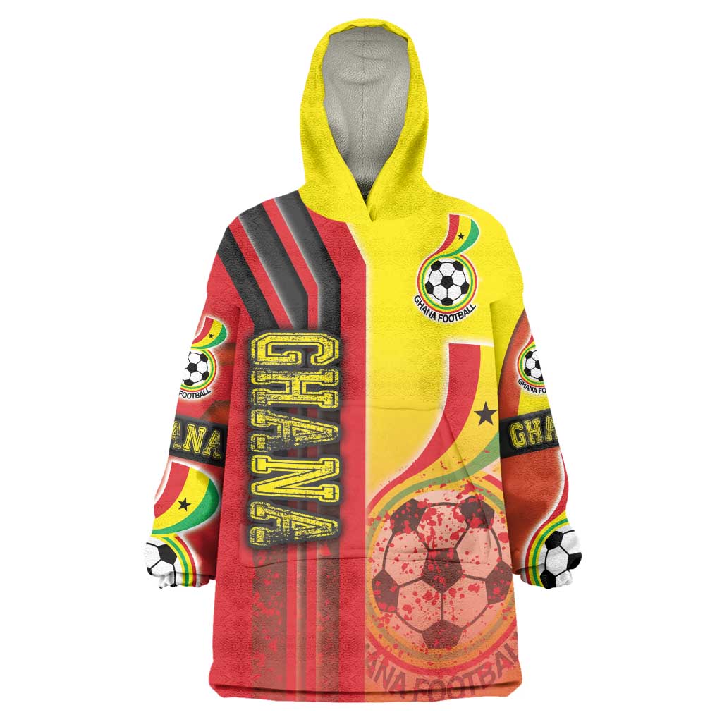 Ghana Football Wearable Blanket Hoodie Black Stars Soccer - Road To Champion