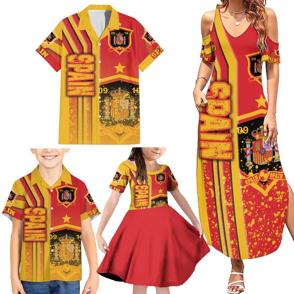 Spain Football Family Matching Summer Maxi Dress and Hawaiian Shirt La Roja Soccer - Road To Champion - Wonder Print Shop