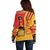 Spain Football Off Shoulder Sweater La Roja Soccer - Road To Champion